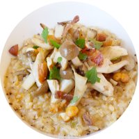 NEW！《ランチ限定》「パンチェッタと3種キノコ」玄米リゾットプレート